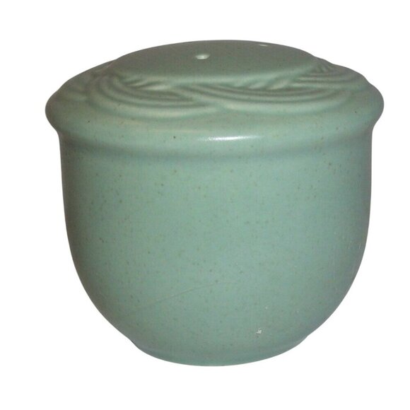 PFALTZGRAFF Acadia Cypress Salt Shaker Woven Design Green Ceramic Vintage - Picture 1 of 3